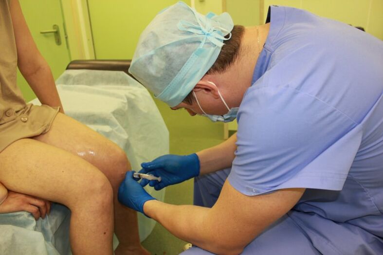 Injection dans l'articulation du genou